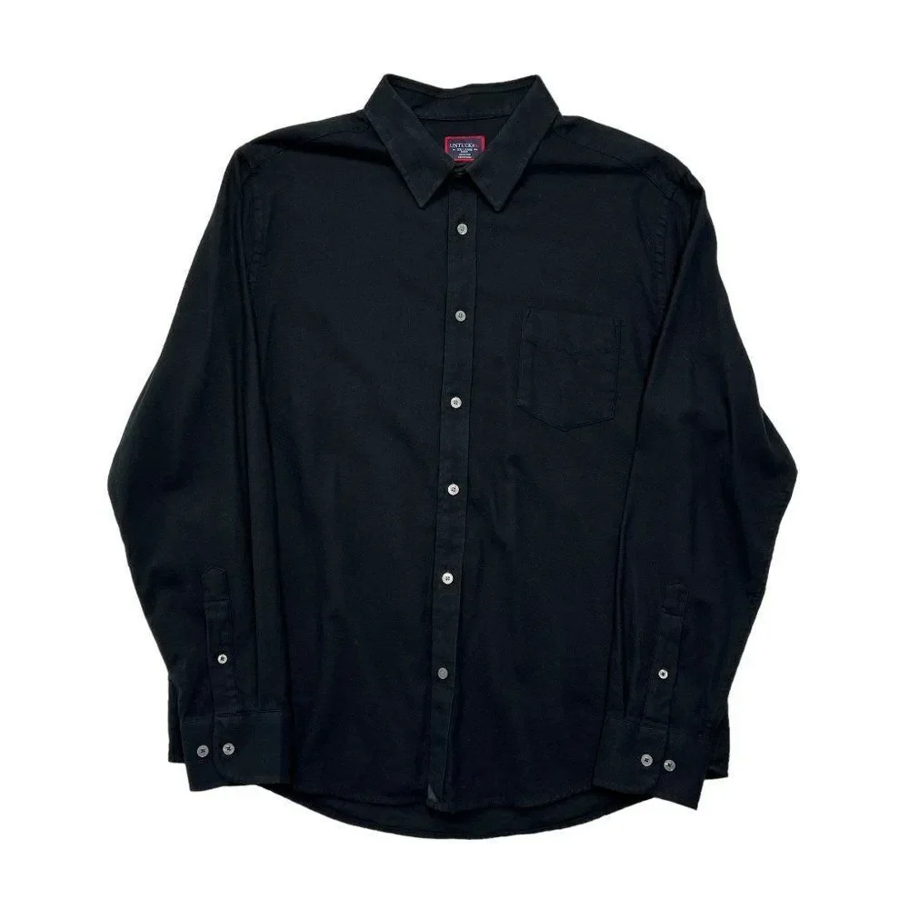 UNTUCKit Shirt Men's XXL Black Sherwood‎ Flannel Button Up Shirt